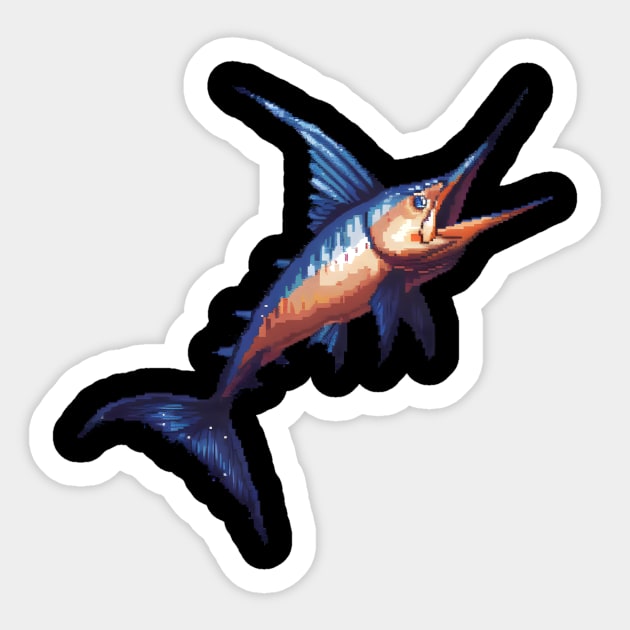 Pixel Swordfish Sticker by Animal Sphere